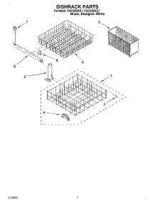 06 - Dishrack parts for Roper Dishwasher RUD3000KB1 from AppliancePartsPros.com