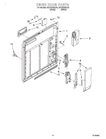 02 - Inner Door parts for Roper Dishwasher RUD5750KB0 from AppliancePartsPros.com