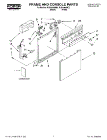 01 - Frame And Console Parts parts for Roper Dishwasher RUD4000MQ0 from AppliancePartsPros.com
