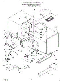 03 - Tub Assembly parts for Roper Dishwasher RUD3000KB0 from AppliancePartsPros.com