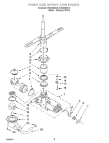 04 - Pump And Sprayarm parts for Roper Dishwasher RUD3000KB0 from AppliancePartsPros.com