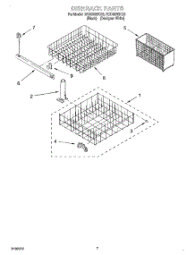 06 - Dishrack parts for Roper Dishwasher RUD3000KB0 from AppliancePartsPros.com