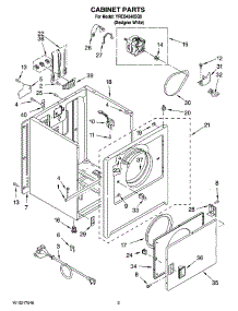 02 - Cabinet Parts parts for Roper Dryer YRED4340SQ0 from AppliancePartsPros.com