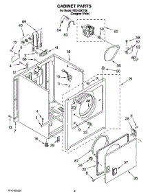 02 - Cabinet Parts parts for Roper Dryer RED4300TQ0 from AppliancePartsPros.com