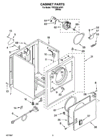 02 - Cabinet Parts parts for Roper Dryer YREX3614KW1 from AppliancePartsPros.com