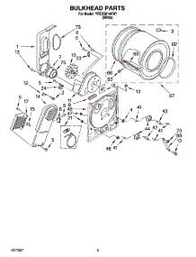 03 - Bulkhead Parts parts for Roper Dryer YREX3614KW1 from AppliancePartsPros.com