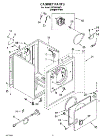 02 - Cabinet Parts parts for Roper Dryer YREX4634KQ1 from AppliancePartsPros.com