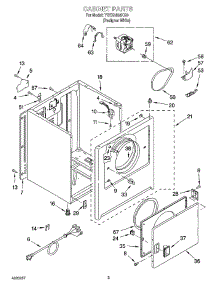 02 - Cabinet Parts parts for Roper Dryer YREX4634KQ0 from AppliancePartsPros.com