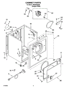 02 - Cabinet Parts parts for Roper Dryer YREX4634KQ2 from AppliancePartsPros.com