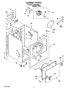 02 - Cabinet Parts parts for Roper Dryer RED4340SQ1 from AppliancePartsPros.com