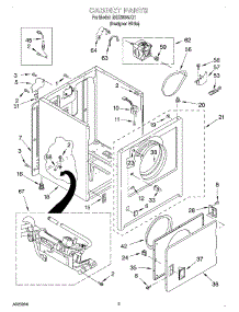 02 - Cabinet parts for Roper Dryer RGX5634JQ1 from AppliancePartsPros.com