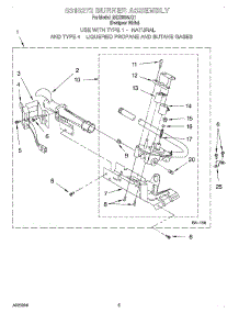 03 - 8318272 Burner Assembly parts for Roper Dryer RGX5634JQ1 from AppliancePartsPros.com