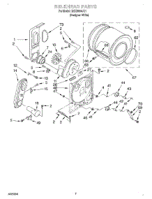 04 - Bulkhead parts for Roper Dryer RGX5634JQ1 from AppliancePartsPros.com