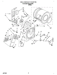 03 - Section parts for Roper Dryer REL3612BW2 from AppliancePartsPros.com