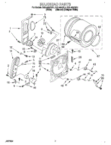 04 - Bulkhead parts for Roper Dryer RGL4632BQ1 from AppliancePartsPros.com