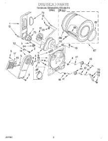 03 - Section parts for Roper Dryer REX4625EW0 from AppliancePartsPros.com