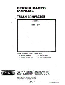 Front Cover parts for Roper Compactor 8963L10 from AppliancePartsPros.com
