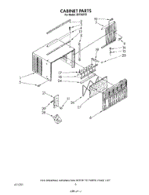 04 - Cabinet parts for Roper Air Conditioner X07502V0 from AppliancePartsPros.com