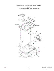 02 - Main Top parts for Roper Cooktop C2257W0 from AppliancePartsPros.com