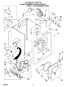 02 - Cabinet parts for Roper Dryer RGL4632BW0 from AppliancePartsPros.com