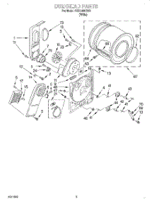 03 - Section parts for Roper Dryer REX4625EW2 from AppliancePartsPros.com