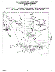 03 - 4319410 Burner Assembly parts for Roper Dryer RGC3622BW0 from AppliancePartsPros.com