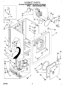 02 - Cabinet parts for Roper Dryer RGL4632BL1 from AppliancePartsPros.com
