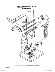 03 - Top And Control parts for Roper Dryer EL2020WW0 from AppliancePartsPros.com