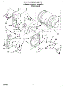 04 - Bulkhead parts for Roper Dryer RGX6646AL1 from AppliancePartsPros.com