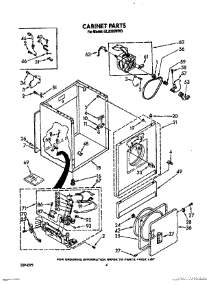 03 - Cabinet parts for Roper Dryer GL2020WW0 from AppliancePartsPros.com