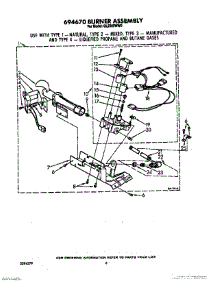 04 - 694670 Burner Assembly parts for Roper Dryer GL2020WW0 from AppliancePartsPros.com