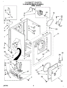 02 - Cabinet parts for Roper Dryer RGL4622DL0 from AppliancePartsPros.com