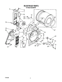 04 - Section parts for Roper Dryer EL5030VW1 from AppliancePartsPros.com