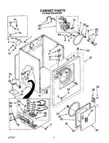 03 - Cabinet parts for Roper Dryer RGL4422AW0 from AppliancePartsPros.com