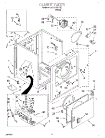 02 - Cabinet parts for Roper Dryer RGX4625EW2 from AppliancePartsPros.com