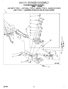 03 - 3401771 Burner Assembly parts for Roper Dryer RGL4634BW2 from AppliancePartsPros.com