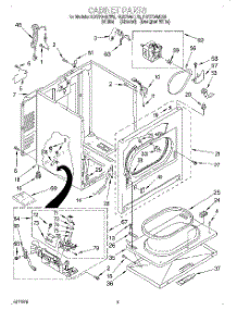 02 - Cabinet parts for Roper Dryer RGS7648EW3 from AppliancePartsPros.com