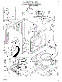 02 - Cabinet parts for Roper Dryer RGX6646AW1 from AppliancePartsPros.com