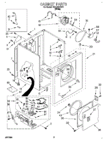 02 - Cabinet parts for Roper Dryer RGL3612BW1 from AppliancePartsPros.com