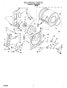 04 - Bulkhead parts for Roper Dryer RGL3612BW1 from AppliancePartsPros.com