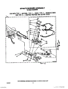 04 - 694670 Burner Assembly parts for Roper Dryer GL3030WW0 from AppliancePartsPros.com