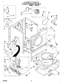 02 - Cabinet parts for Roper Dryer RGL4636BW2 from AppliancePartsPros.com