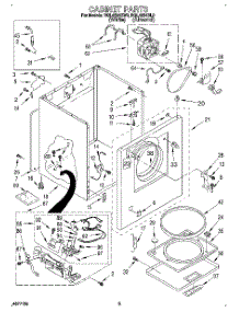 02 - Cabinet parts for Roper Dryer RGL4634BL0 from AppliancePartsPros.com