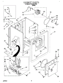 02 - Cabinet parts for Roper Dryer RGL3612BW2 from AppliancePartsPros.com