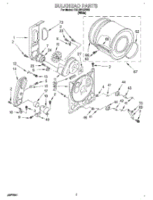 04 - Bulkhead parts for Roper Dryer RGL3612BW2 from AppliancePartsPros.com