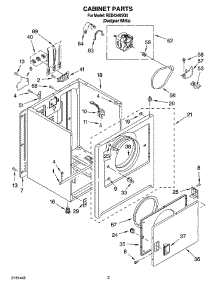 02 - Cabinet Parts parts for Roper Dryer RED4340SQ0 from AppliancePartsPros.com