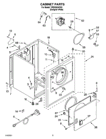 02 - Cabinet Parts parts for Roper Dryer YREX6634RQ1 from AppliancePartsPros.com