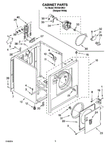 02 - Cabinet Parts parts for Roper Dryer REX3514RQ1 from AppliancePartsPros.com