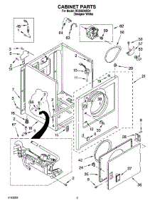 02 - Cabinet Parts parts for Roper Dryer RGX6634RQ1 from AppliancePartsPros.com