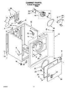02 - Cabinet Parts parts for Roper Dryer REX3614KW2 from AppliancePartsPros.com